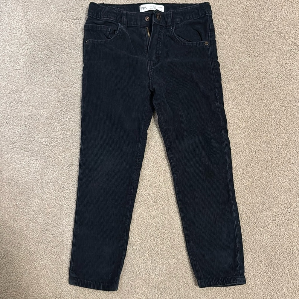 Boys Zara corduroy navy pants 4-5
